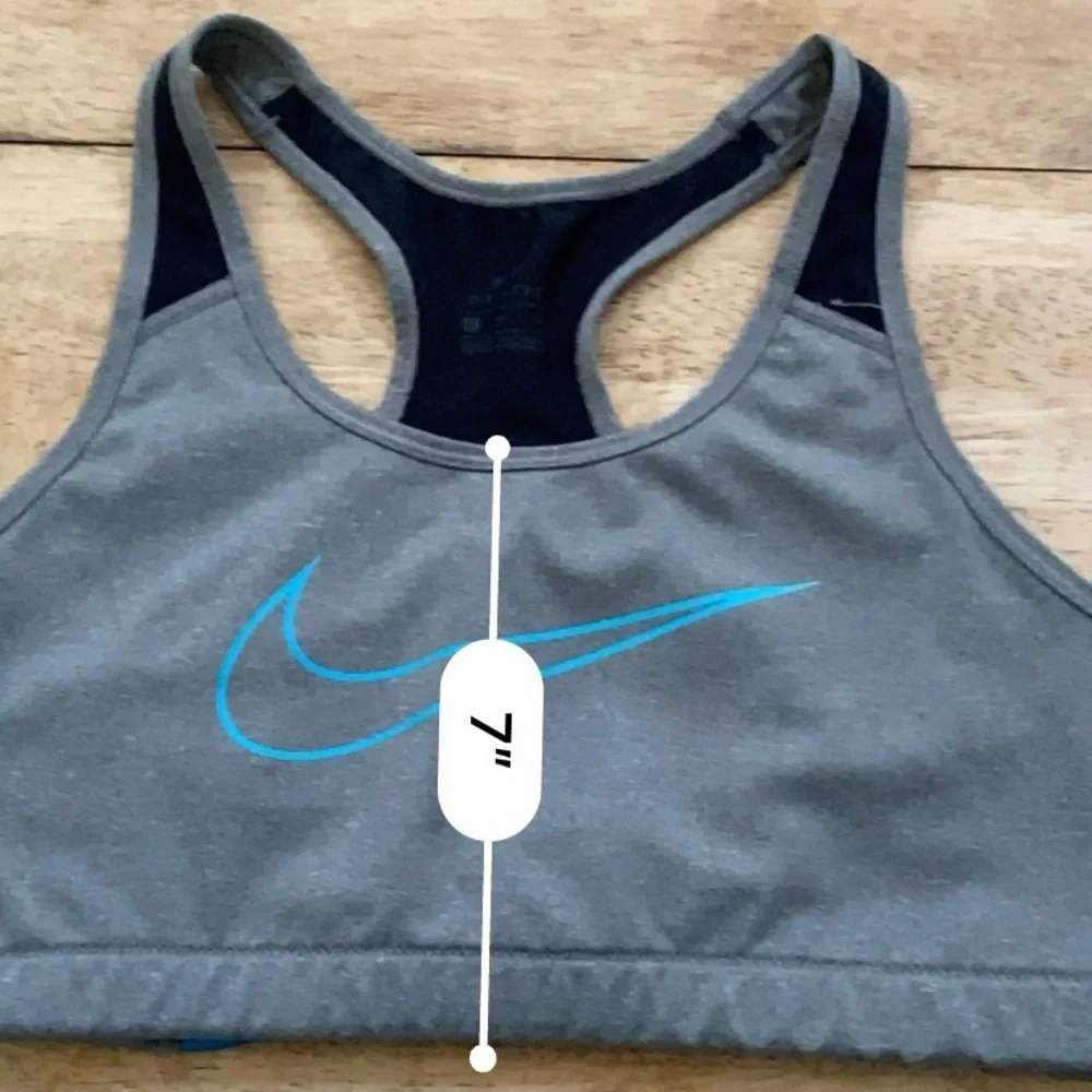 Nike Dri Fit Women’s Sz L Gray/Blue Classic Style Performance Sports‎ Bra